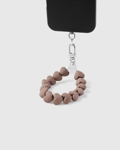 MOCHA HEART PHONE STRAP