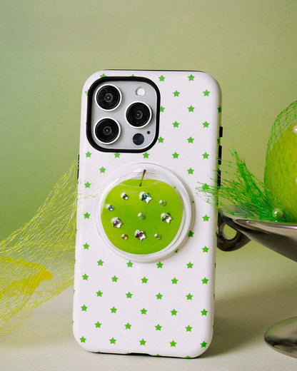 GREEN STAR APPLE PHONE CASE