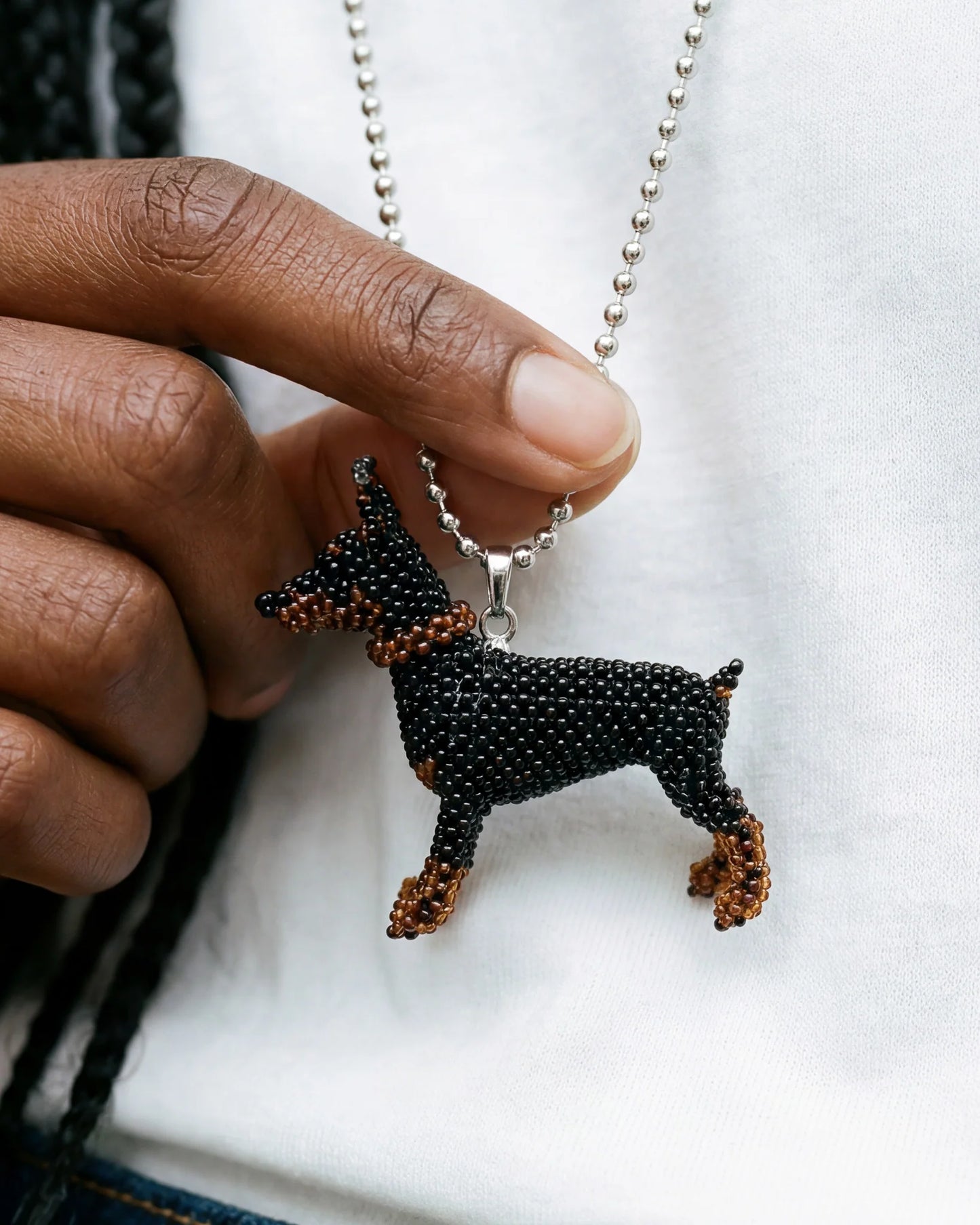 DOBERMAN BEAD NECKLACE