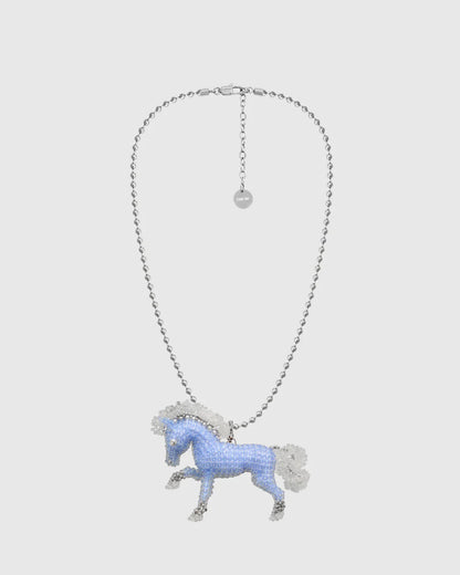 BLUE HORSE BEAD NECKLACE