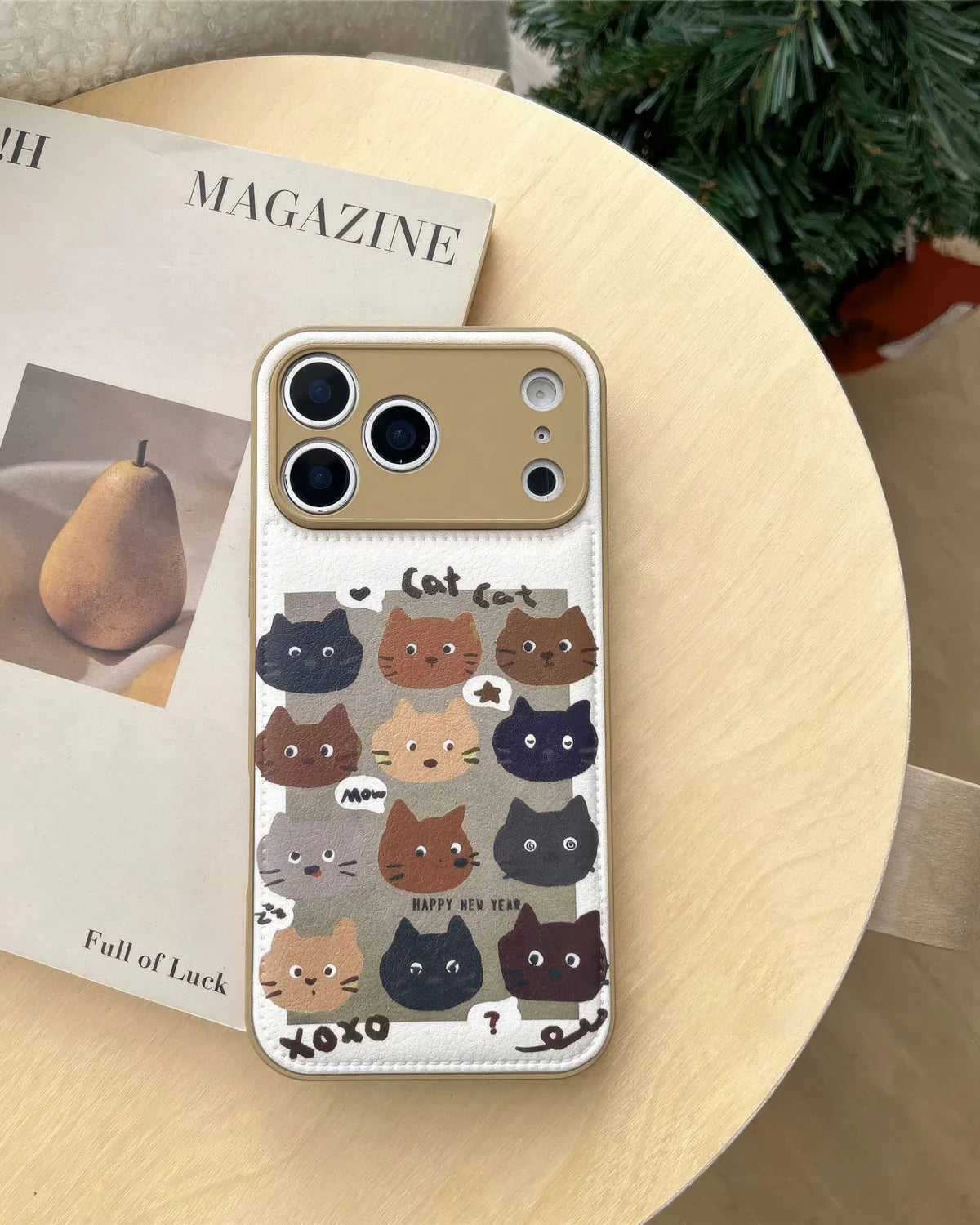 CAT COLLAGE STRAP PHONE CASE