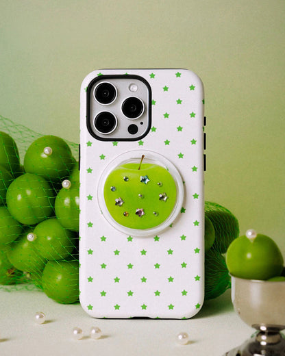 GREEN STAR APPLE PHONE CASE