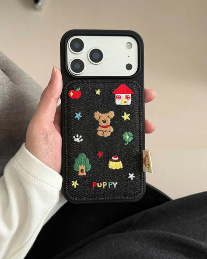DENIM PUPPY STORY Phone Case