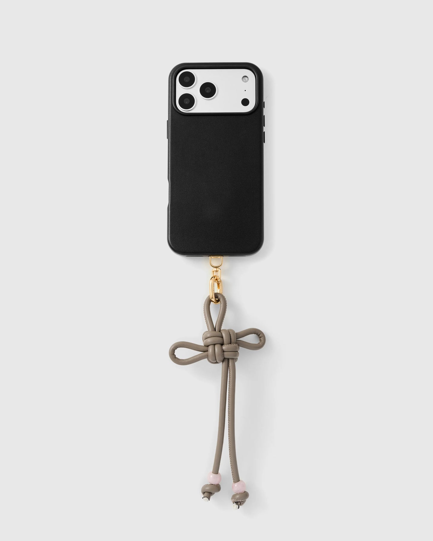 TAUPE BOW PHONE STRAP