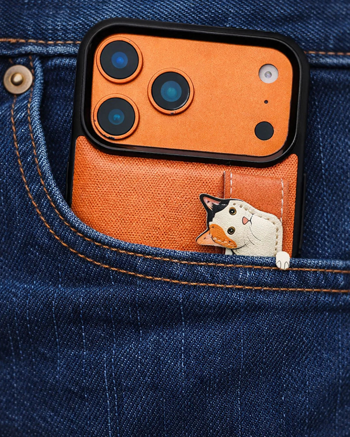 ORANGE CAT WALLET PHONE CASE