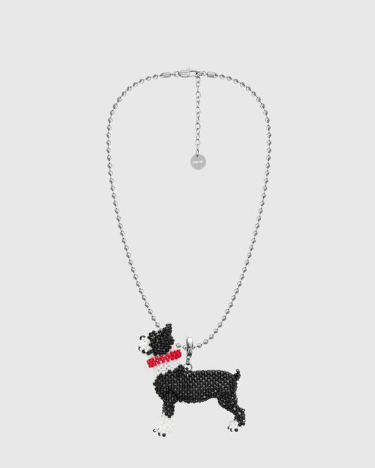 BOSTON TERRIER BEAD NECKLACE