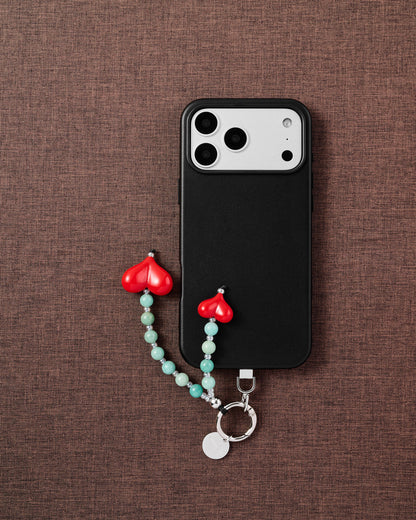 JADE HEART PHONE STRAP