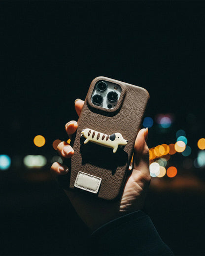 CHOCOLATE DACHSHUND LEATHER Phone Case