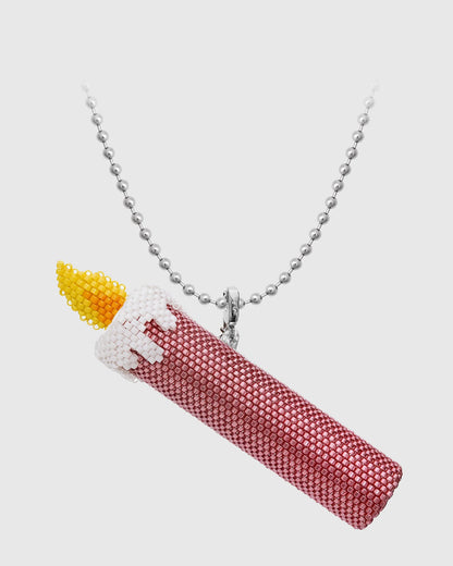 PINK CANDLE BEAD NECKLACE