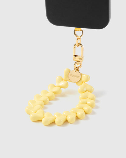 YELLOW HEART PHONE STRAP