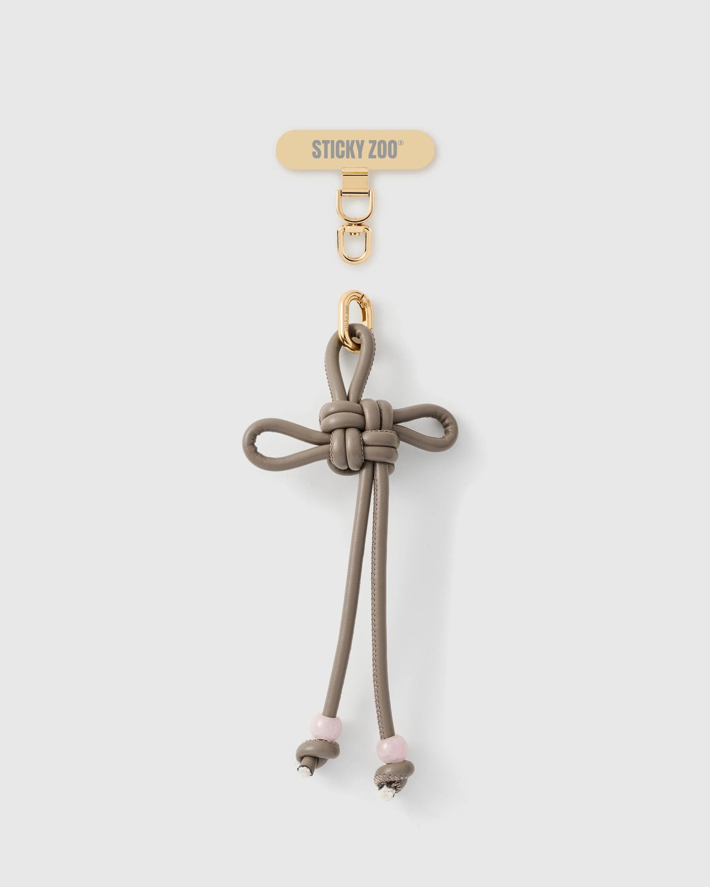 TAUPE BOW PHONE STRAP