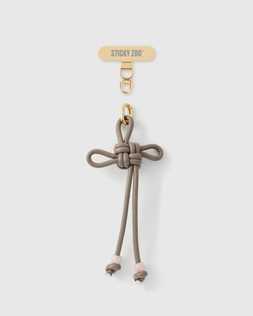 TAUPE BOW PHONE STRAP