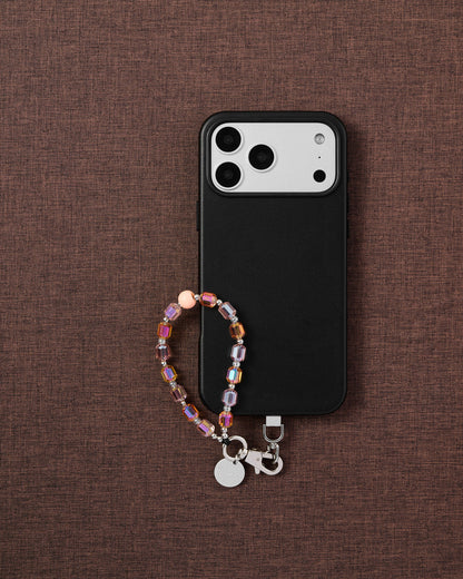 PEACH CRYSTAL PHONE STRAP