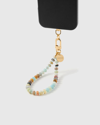 AQUA AGATE ORBIT PHONE STRAP