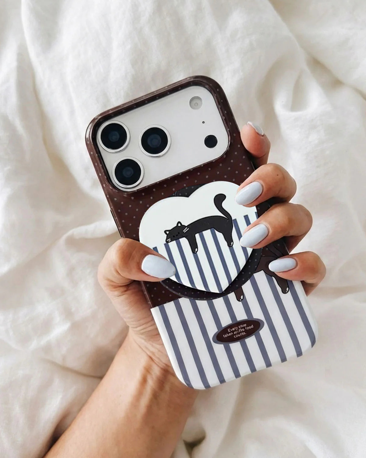 LAZY CAT STRIPE PHONE CASE
