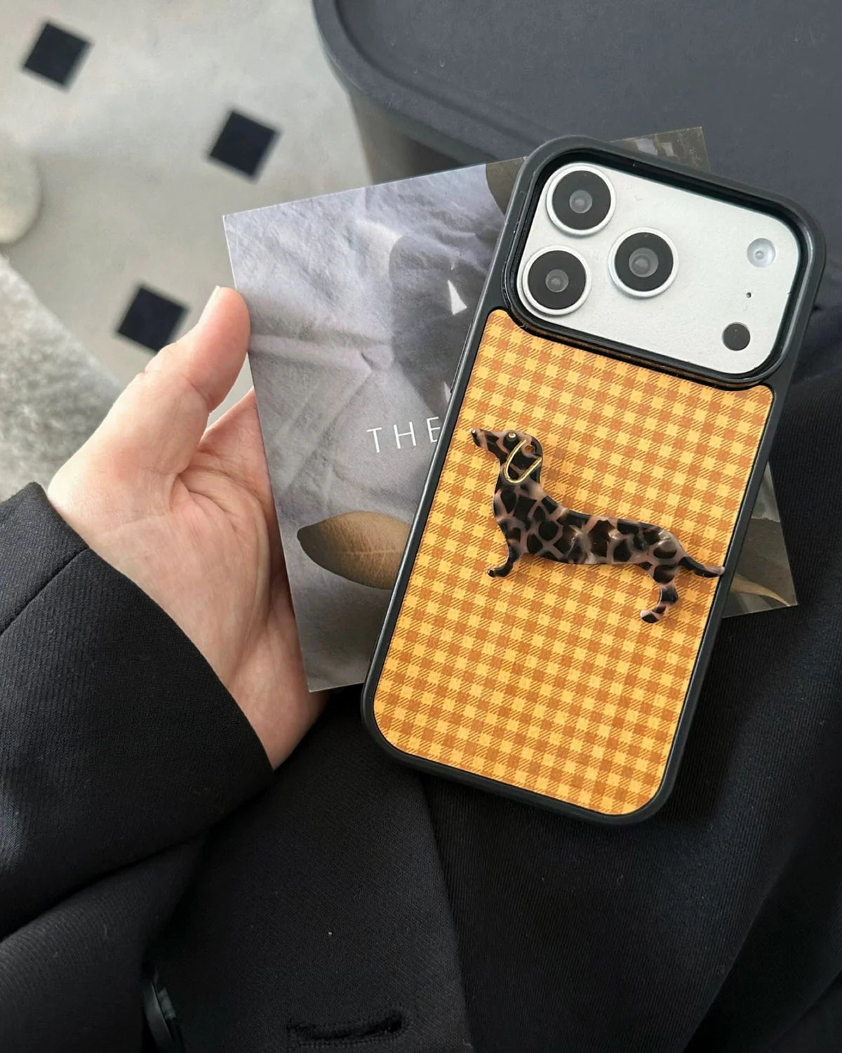 GINGHAM DACHSHUND Phone Case