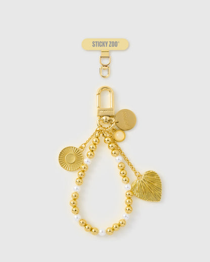 GOLDEN ORBIT PEARL PHONE STRAP
