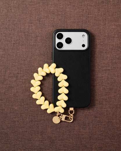 YELLOW HEART PHONE STRAP