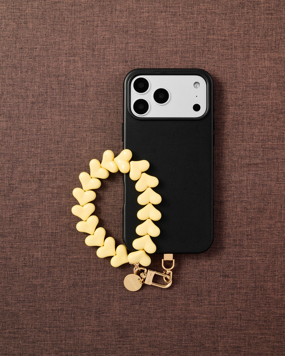 YELLOW HEART PHONE STRAP