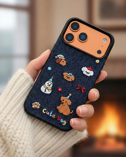 DENIM CUTE DOG PARTY Phone Case