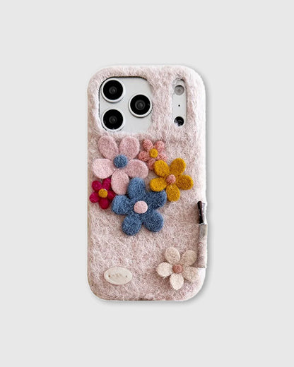PASTEL FELT FLOWER PHONE CASE