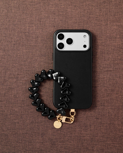 BLACK HEART PHONE STRAP
