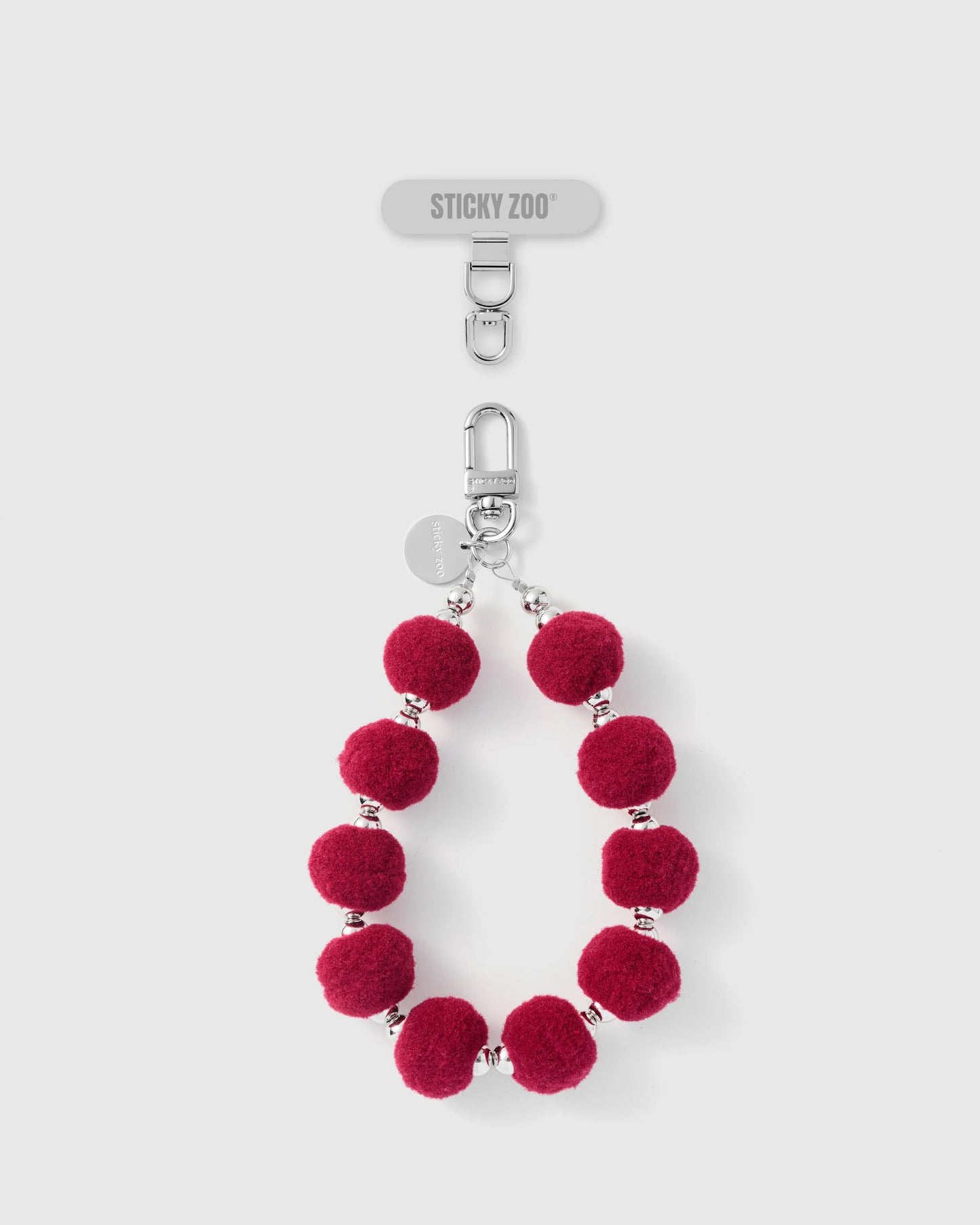 RED POM PHONE STRAP