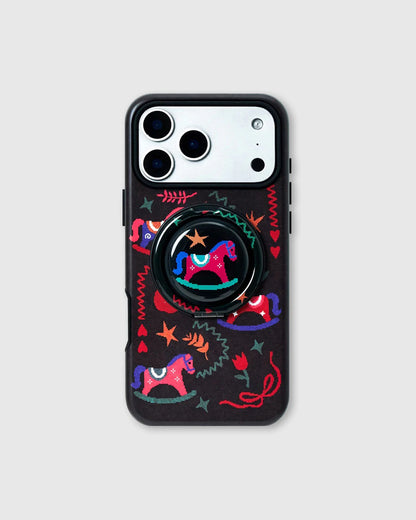 MIDNIGHT ROCKING PONY PHONE CASE