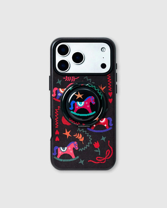 MIDNIGHT ROCKING PONY PHONE CASE