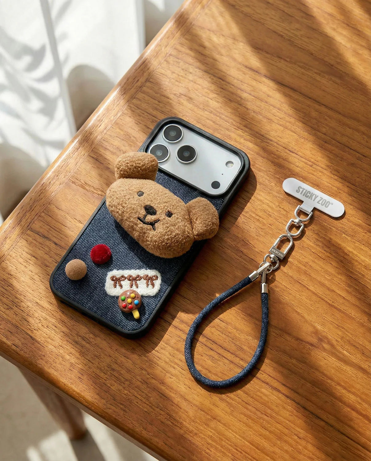 DENIM TEDDY PATCH Phone Case