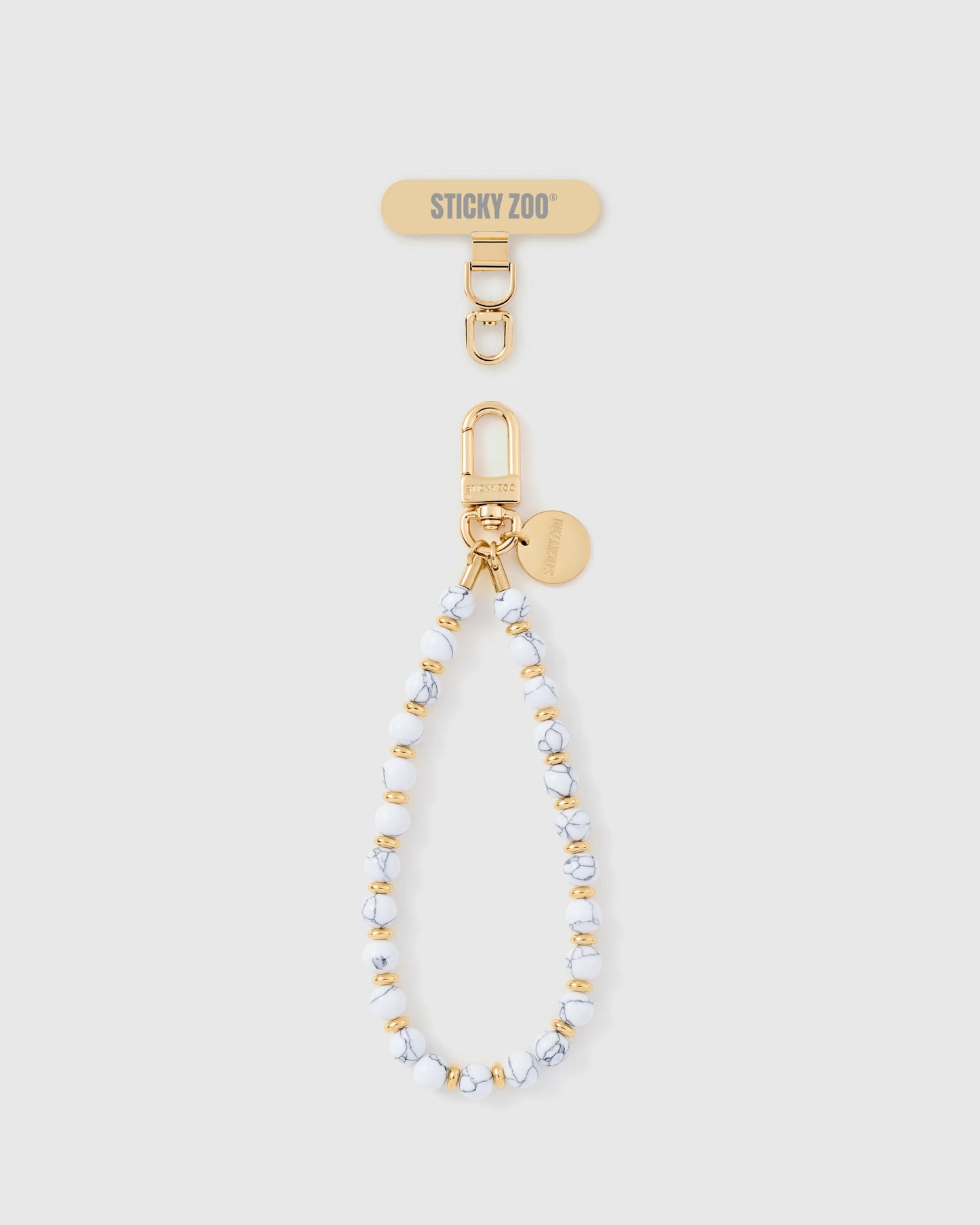WHITE MARBLE ORBIT PHONE STRAP
