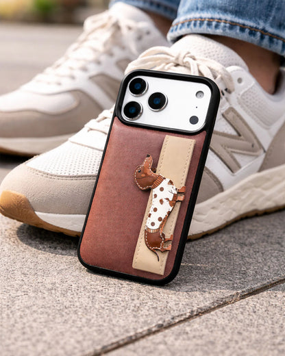 SPOTTED DOG WALLET PHONE CASE