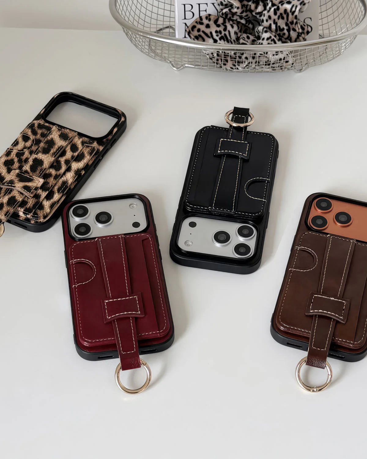 BURGUNDY WALLET STRAP PHONE CASE