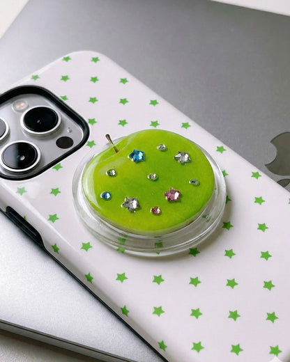 GREEN STAR APPLE PHONE CASE